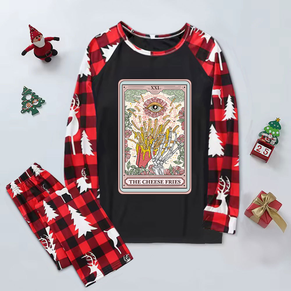 Purplehecate The Cheese Fries Tarot Elk Christmas Pajamas