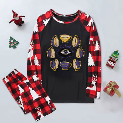 Purplehecate Moon Phase Coffee Lover Elk Christmas Pajamas