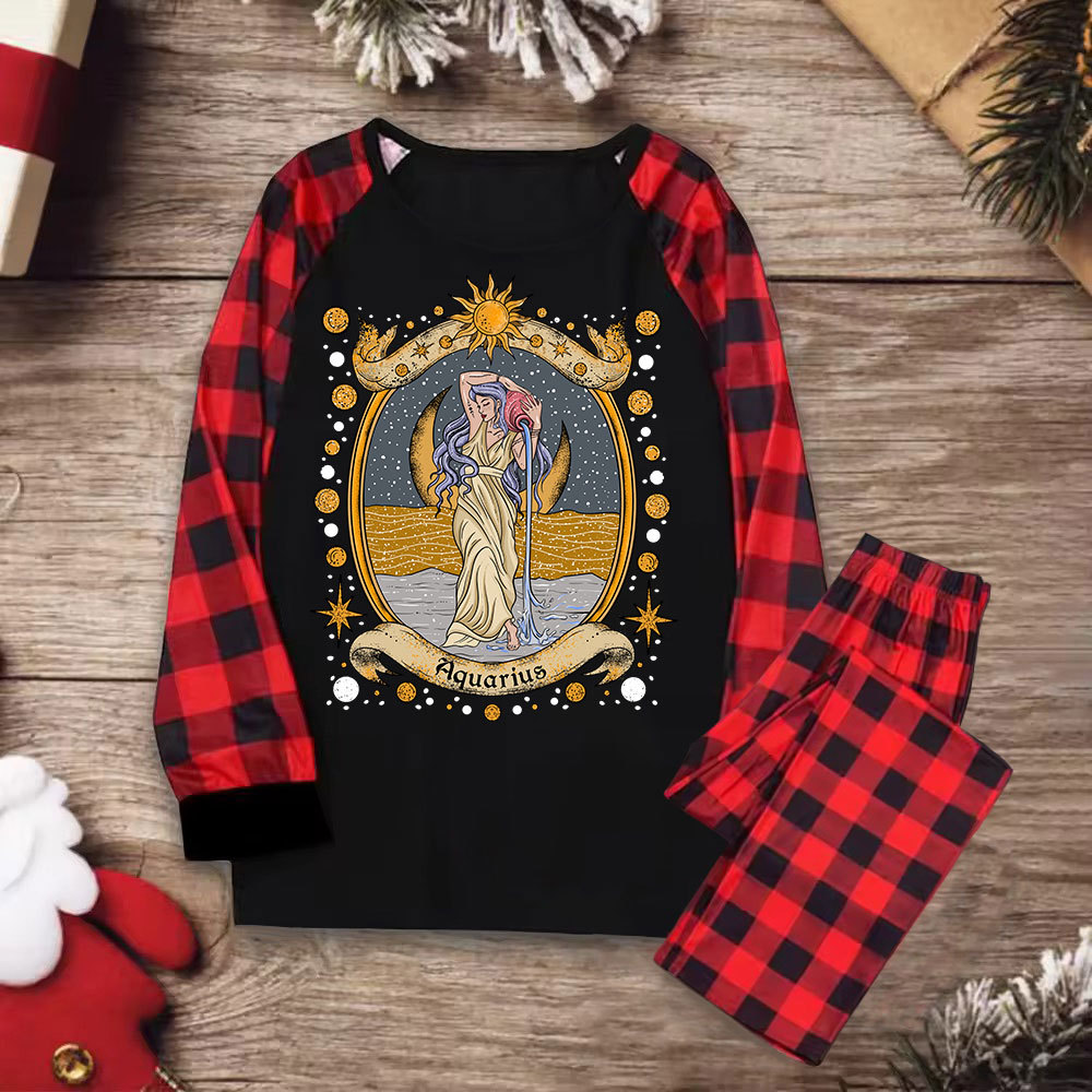 Purplehecate Celestial Aquarius Zodiac Christmas Pajamas