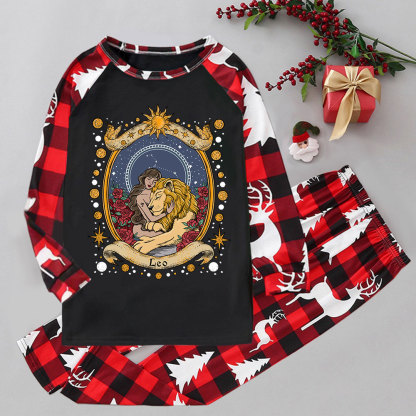 Purplehecate Celestial Leo Zodiac Elk Christmas Pajamas