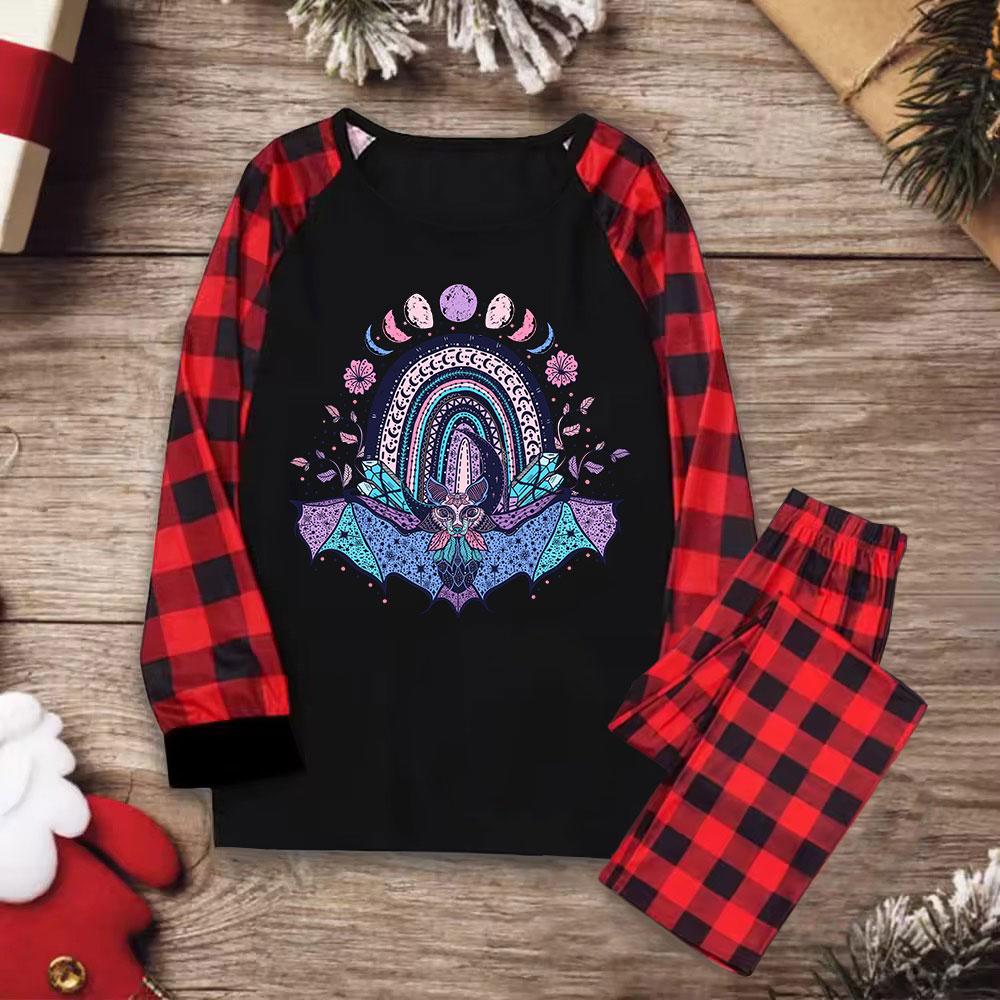Purplehecate Moon Phase Bat Christmas Pajamas