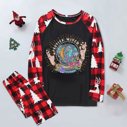 Purplehecate Festive Witch Elk Christmas Pajamas