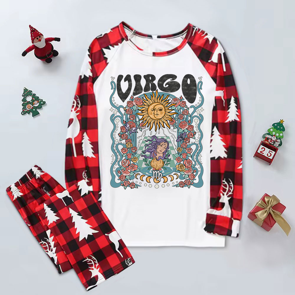 Purplehecate Virgo Spirit Zodiac Elk Christmas Pajamas