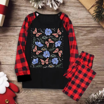Purplehecate Butterfly Floral Christmas Pajamas