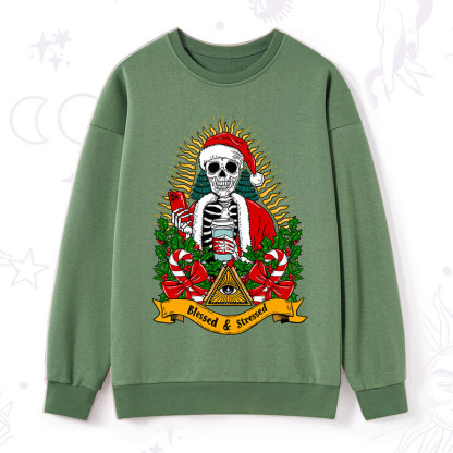 Purplehecate Christmas Blessed And Stressed Sweatshirt