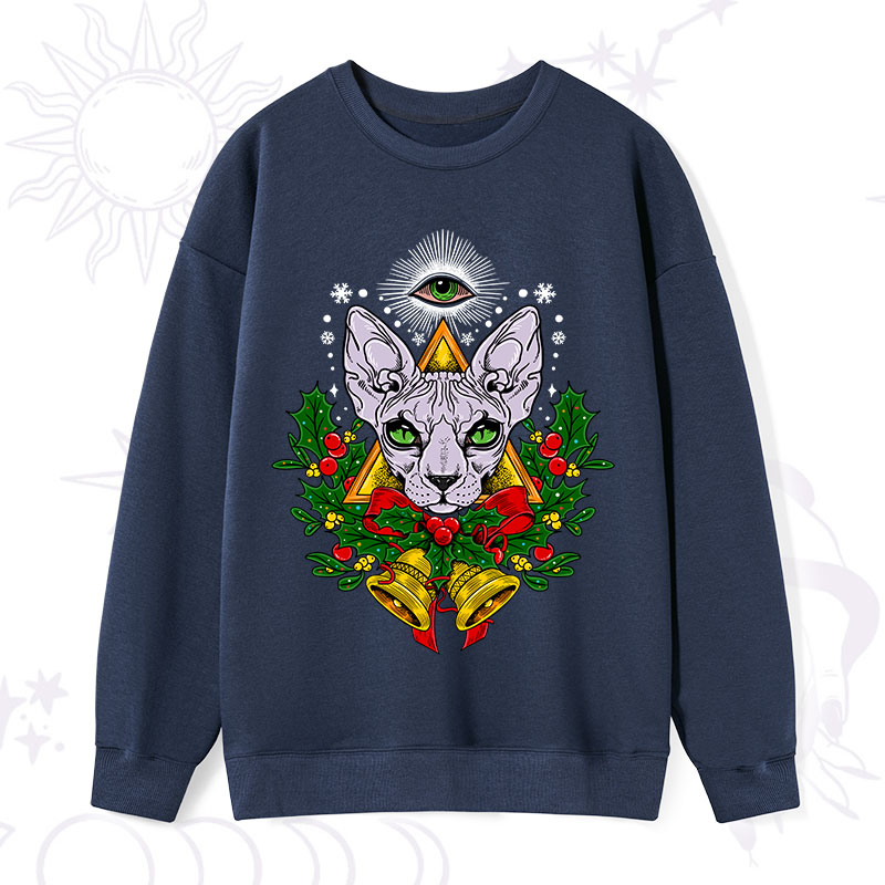 Purplehecate Christmas Mystical Cat Sweatshirt