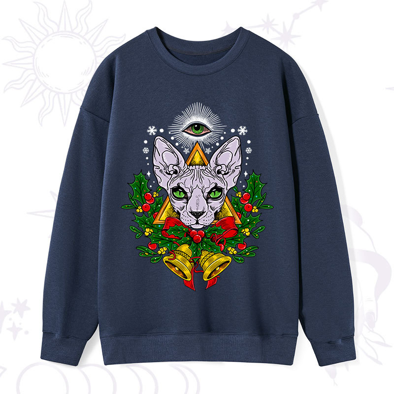 Purplehecate Christmas Mystical Cat Sweatshirt