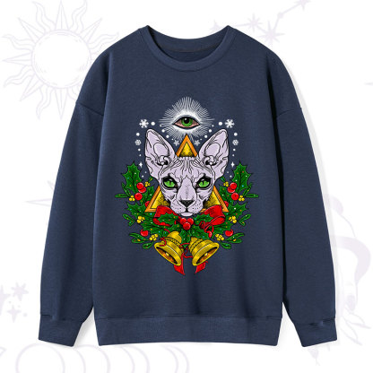 Purplehecate Christmas Mystical Cat Sweatshirt
