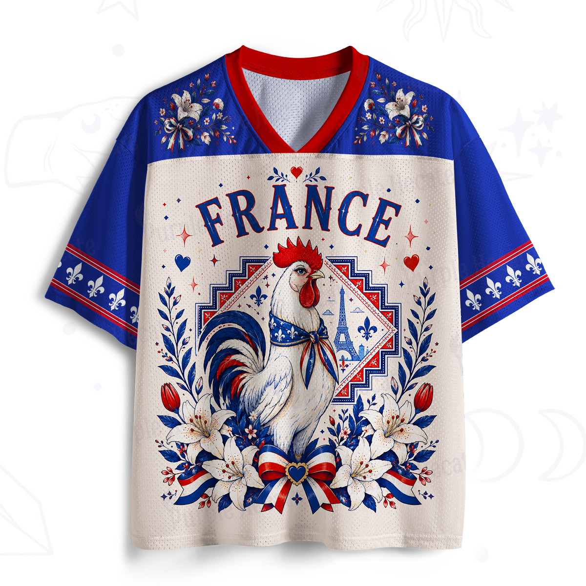 Purplehecate France Rooster Graphic Mesh Jersey