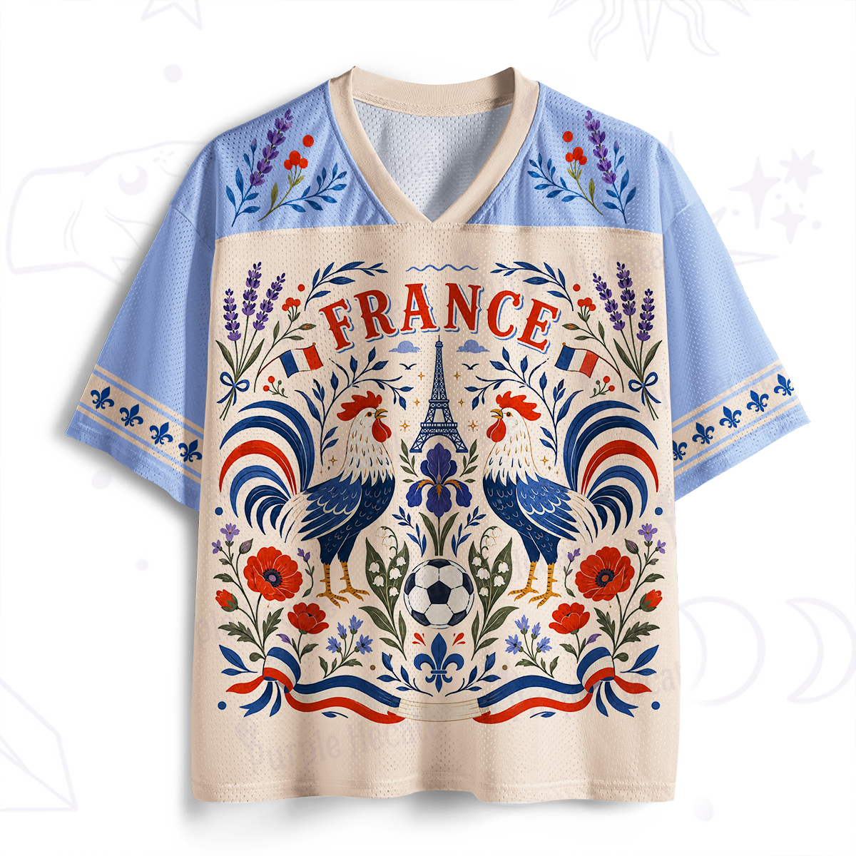 Purplehecate France Rooster Football Mesh Jersey