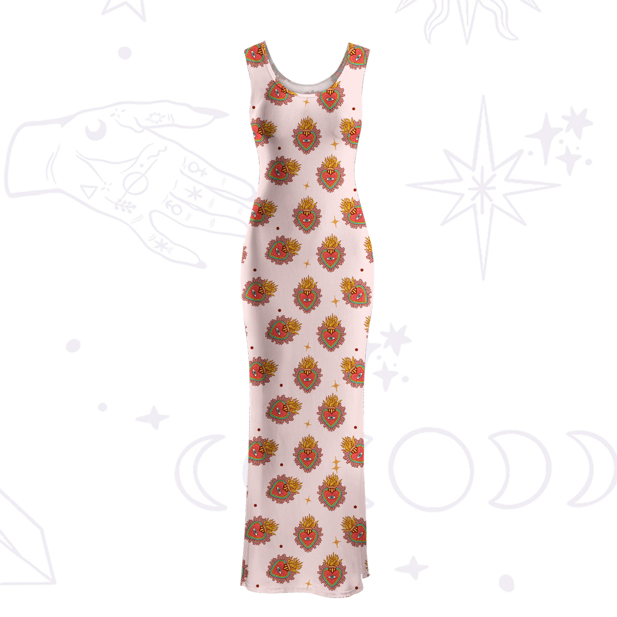 Purplehecate Sacred Heart Maxi Tank Beachwear Dress