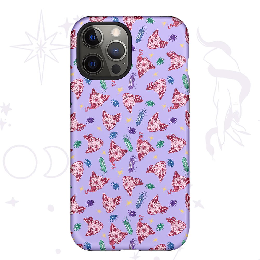 Purplehecate Crystal Cat Skull Phone Case