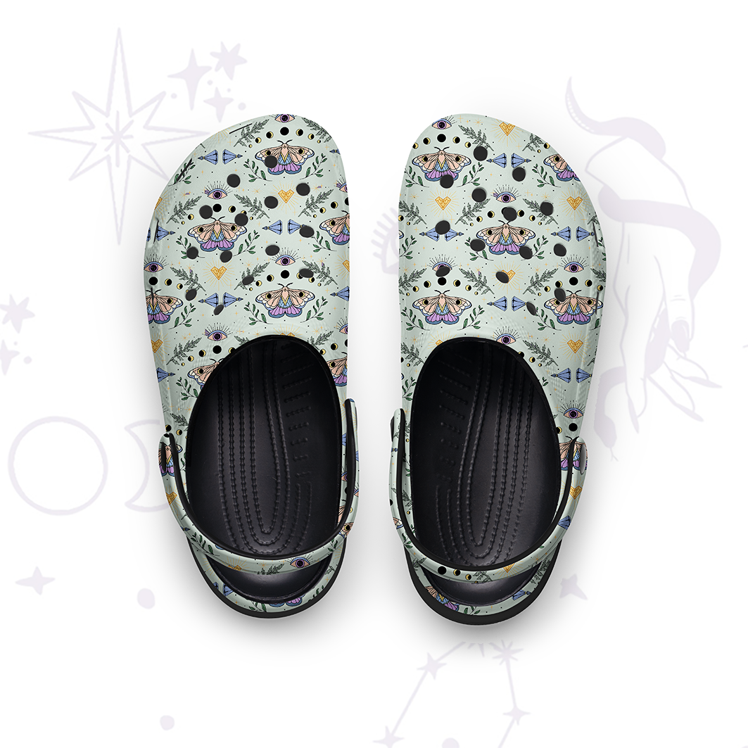 Purplehecate Luna Moth Witch Rubber Clogs