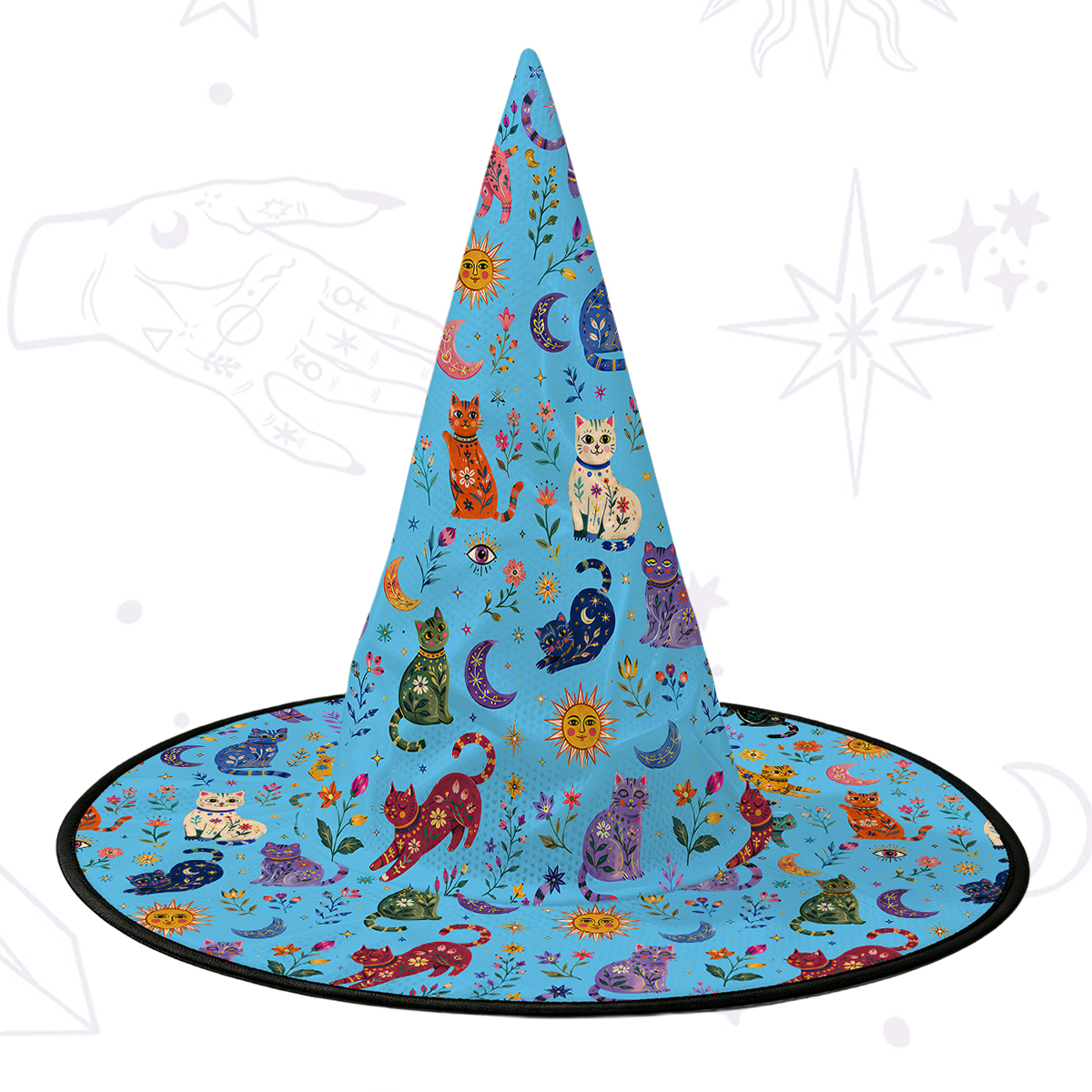 Purplehecate Rainbow Magic Cats Witch Hat