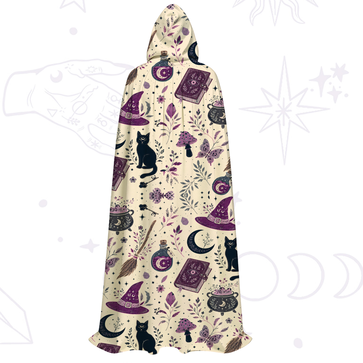 Purplehecate Witchcraft Spellbook Hooded Cloak