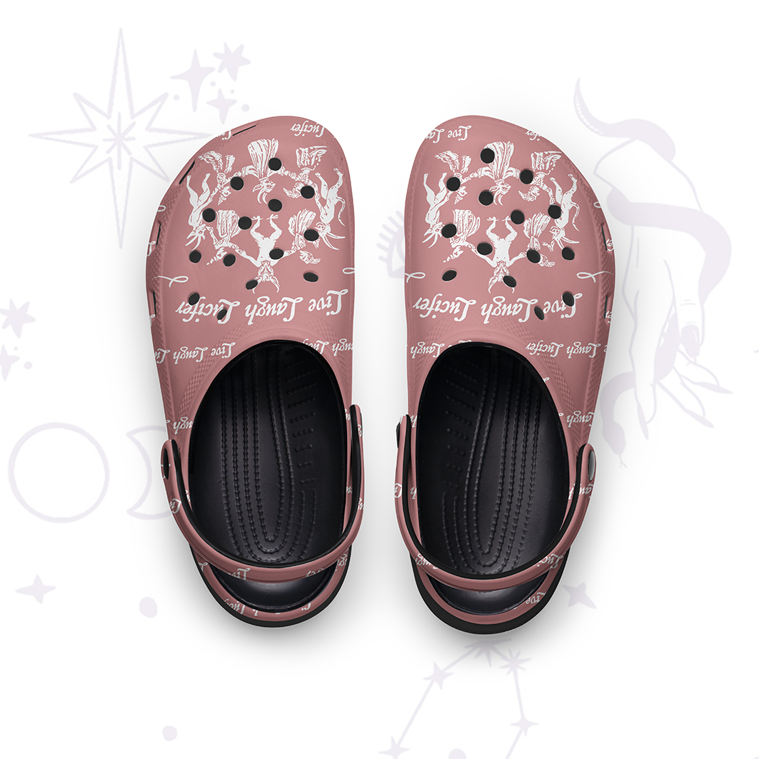 Purplehecate Live Laugh Lucifer Rubber Clogs