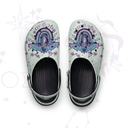 Purplehecate Moon Phase Bat Rubber Clogs