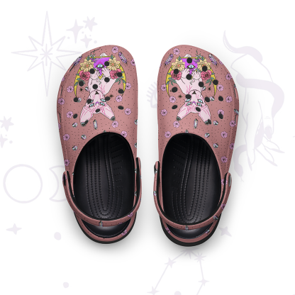 Purplehecate Moon Phase Cat Rubber Clogs