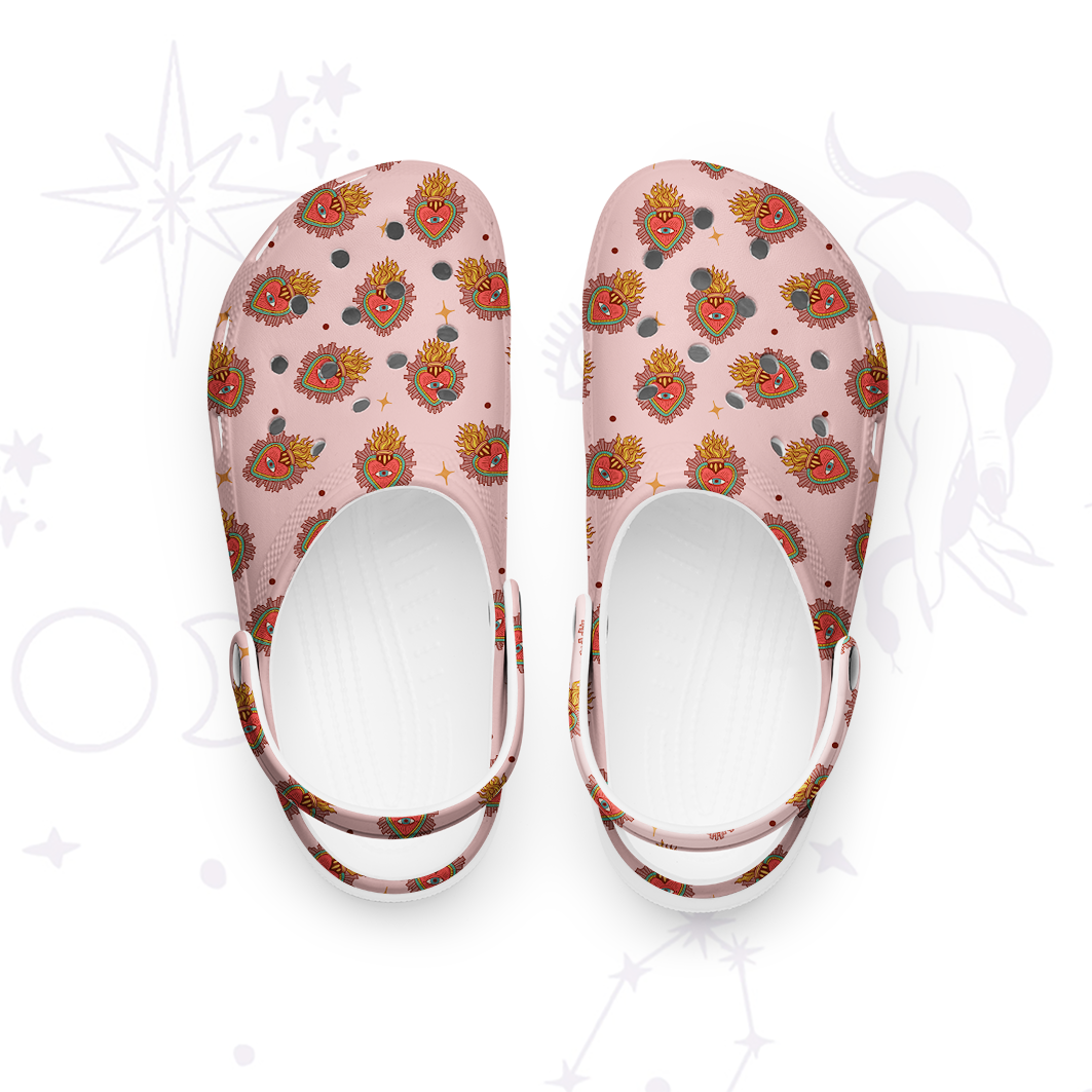 Purplehecate Sacred Heart Rubber Clogs