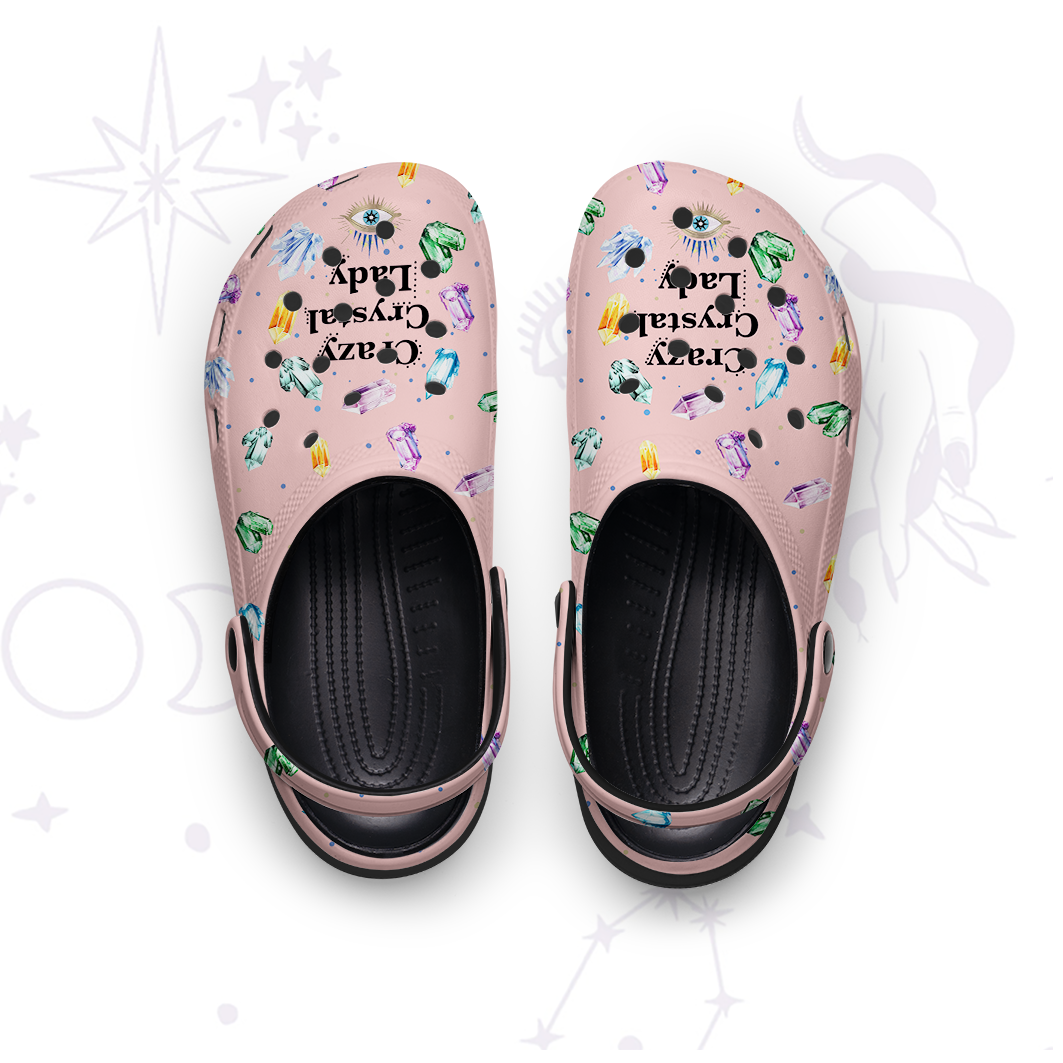 Purplehecate Crazy Crystal Lady Rubber Clogs