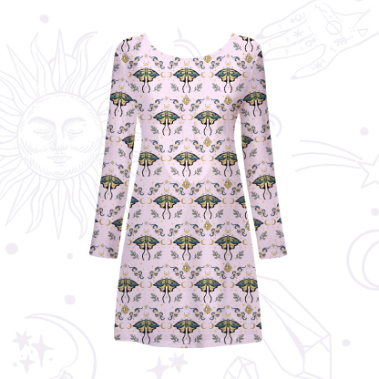 Purplehecate Mystical Moth Beachwear Cover-Up Dress