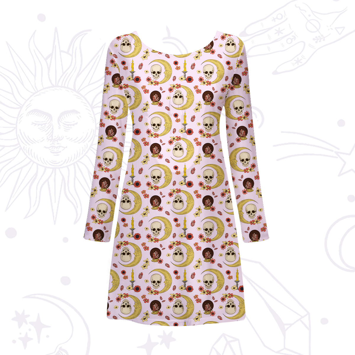 Purplehecate Sorcerer's Skull Beachwear Cover-Up Dress