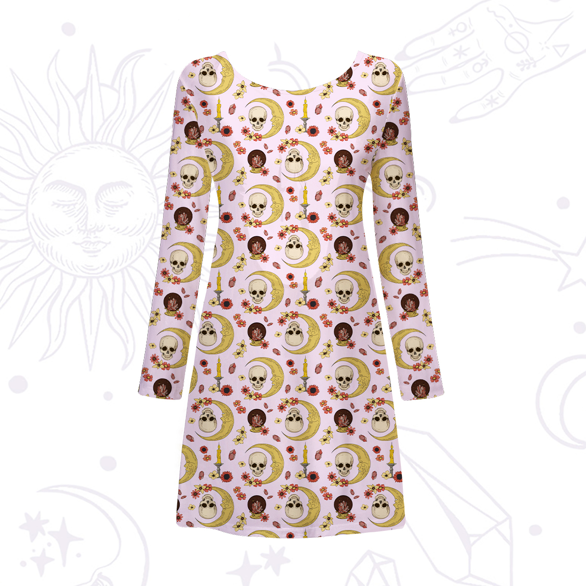 Purplehecate Sorcerer's Skull Beachwear Cover-Up Dress