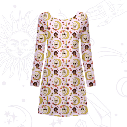 Purplehecate Sorcerer's Skull Beachwear Cover-Up Dress