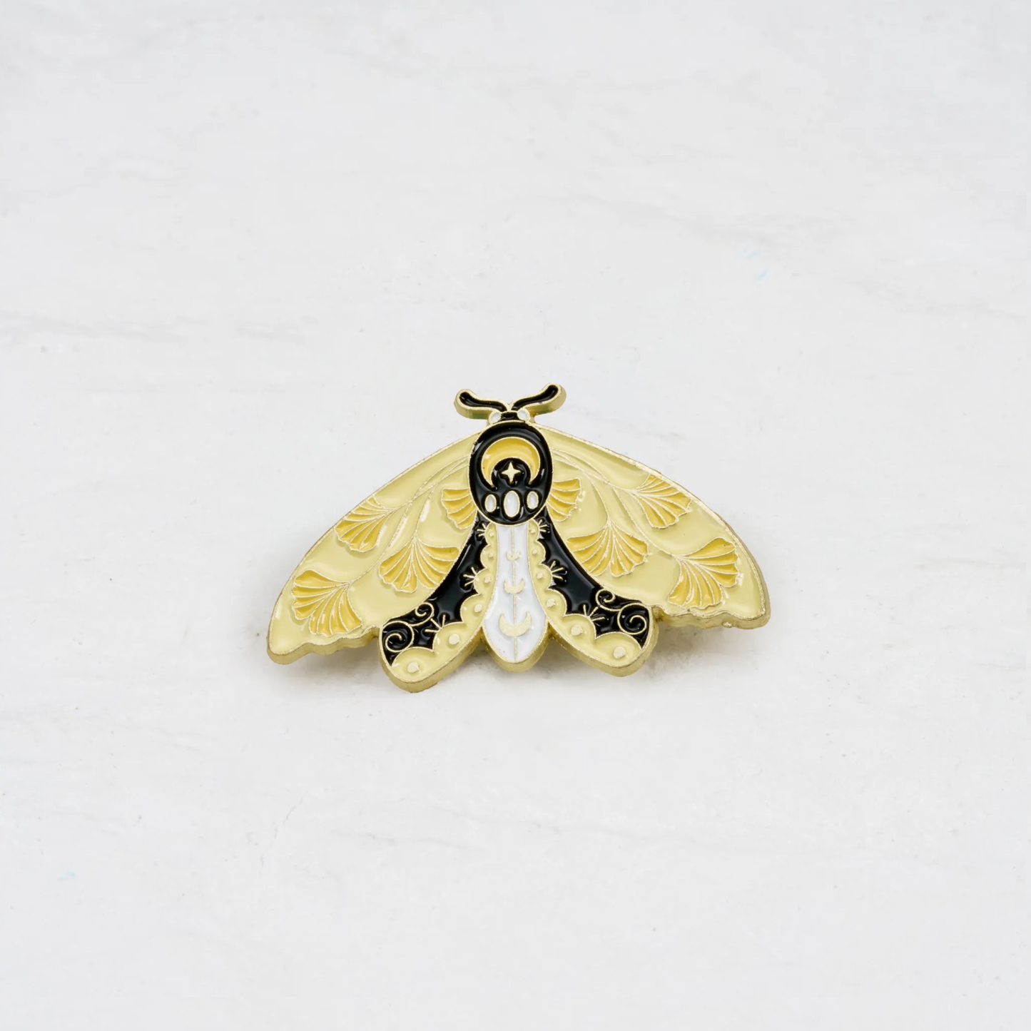Purplehecate Magic The Moth With Yellow Flowers Pin