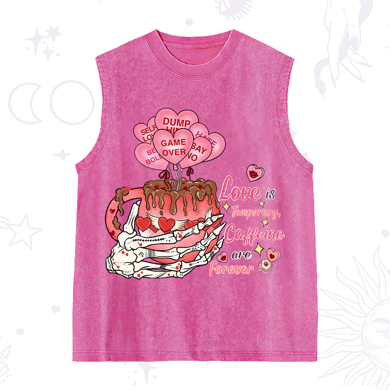 Purplehecate Caffeine Over Love Valentine Washed Tank