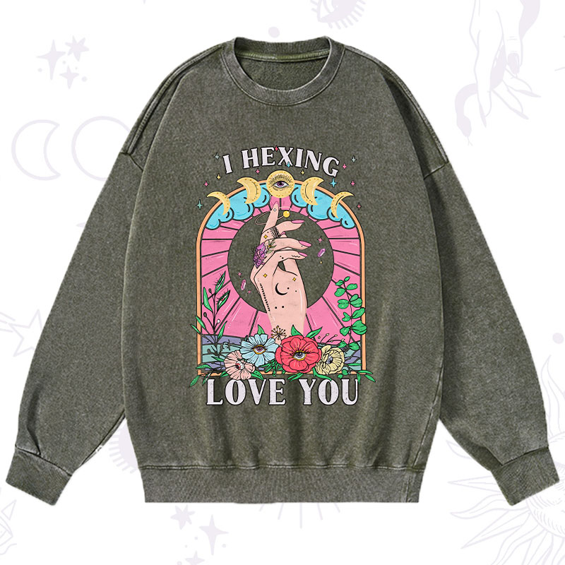 Purplehecate I Hexing Love You Washed Sweatshirt