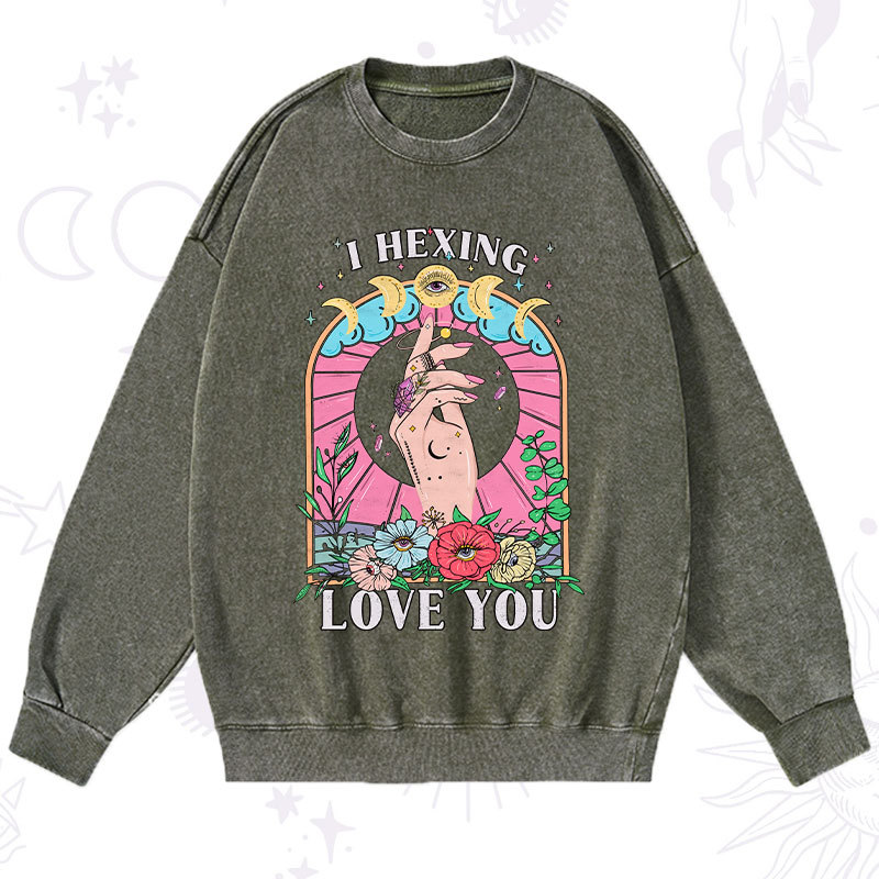 Purplehecate I Hexing Love You Washed Sweatshirt