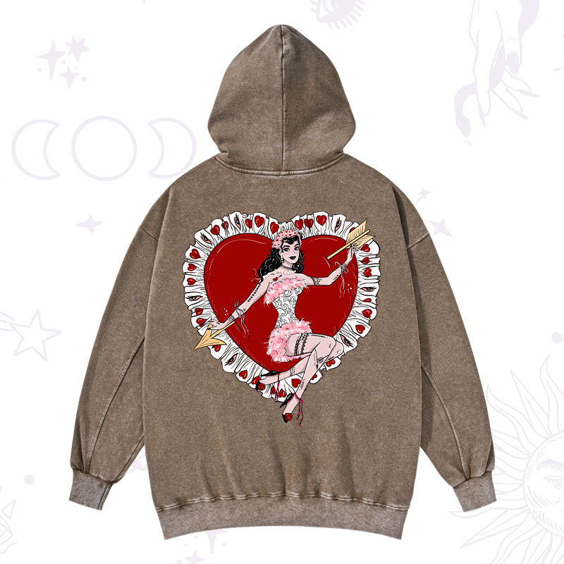 Purplehecate Cupid's Charm Valentine Washed Hoodie