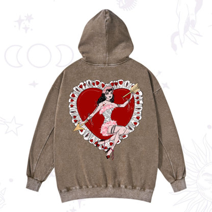 Purplehecate Cupid's Charm Valentine Washed Hoodie