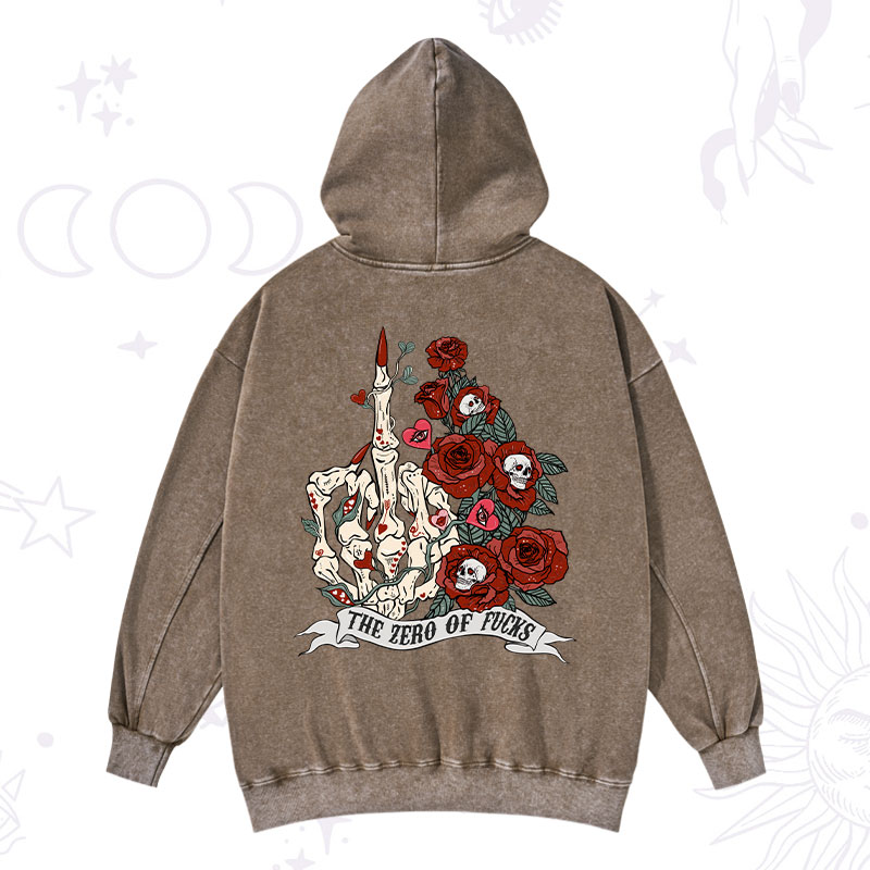 Purplehecate The Zero Of Fucks Valentine Washed Hoodie