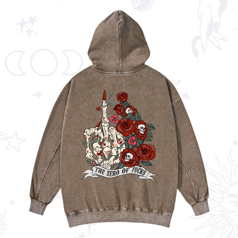 Purplehecate The Zero Of Fucks Valentine Washed Hoodie