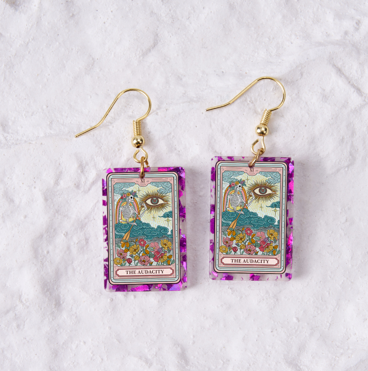 Magic Purplehecate The Audacity Tarot Purple fragments Acrylic Earrings