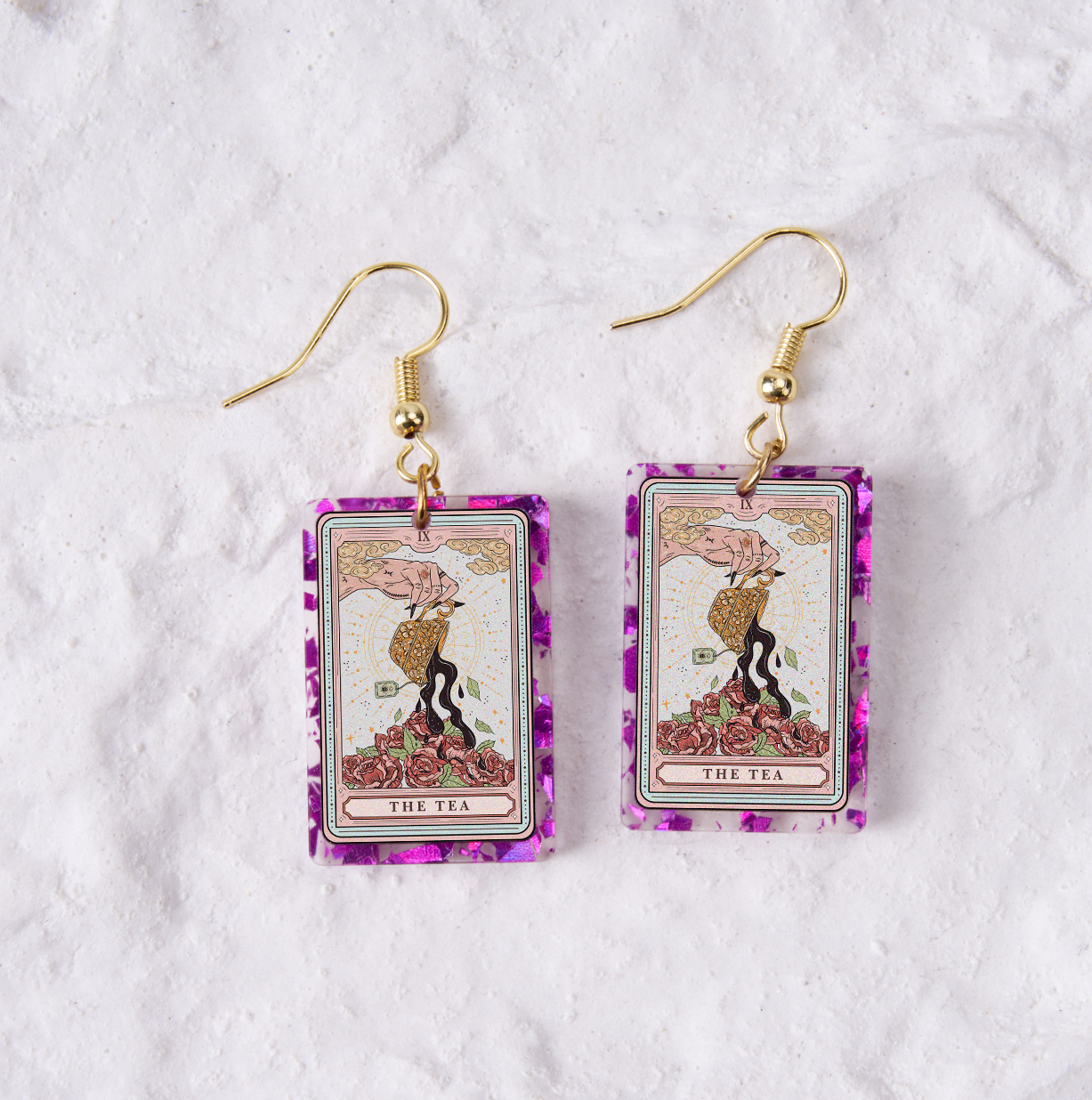 Magic Purplehecate The Tea Tarot Purple fragments Acrylic Earrings