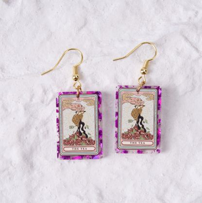Purplehecate The Tea Tarot Purple fragments Acrylic Earrings