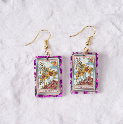 Purplehecate The Slice Tarot Purple fragments Acrylic Earrings