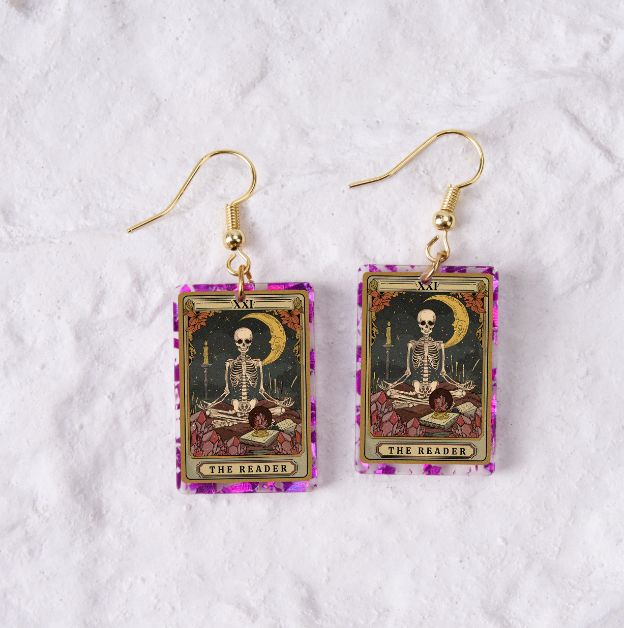 Magic Purplehecate The Reader Tarot Purple fragments Acrylic Earrings
