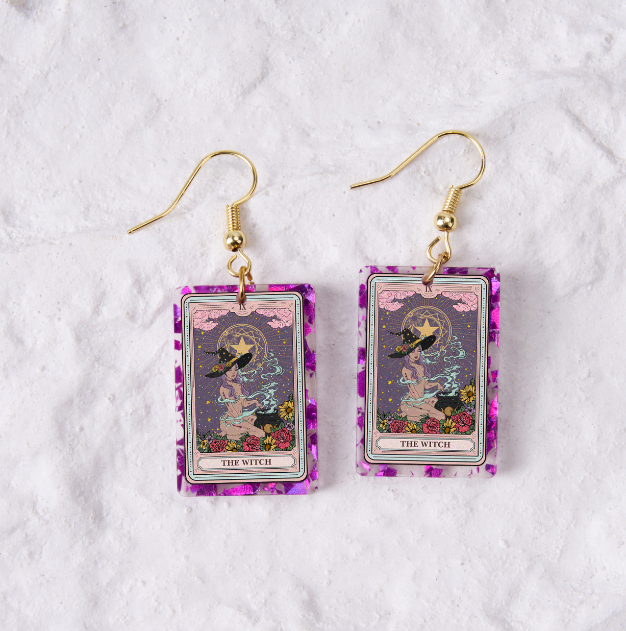 Magic Purplehecate The Witch Tarot Purple fragments Acrylic Earrings