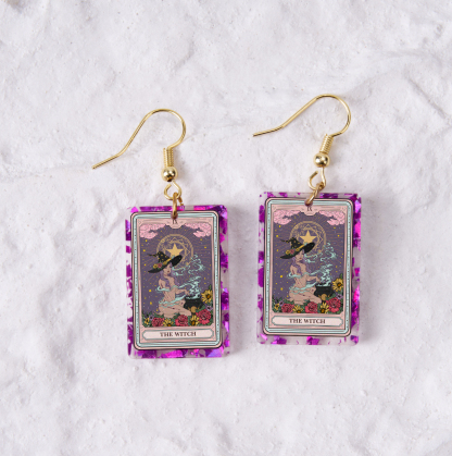 Purplehecate The Witch Tarot Purple fragments Acrylic Earrings
