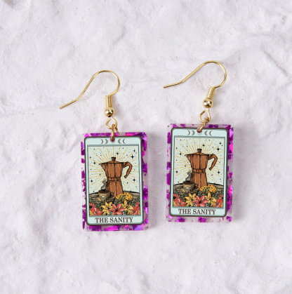 Purplehecate The Sanity Tarot Purple fragments Acrylic Earrings