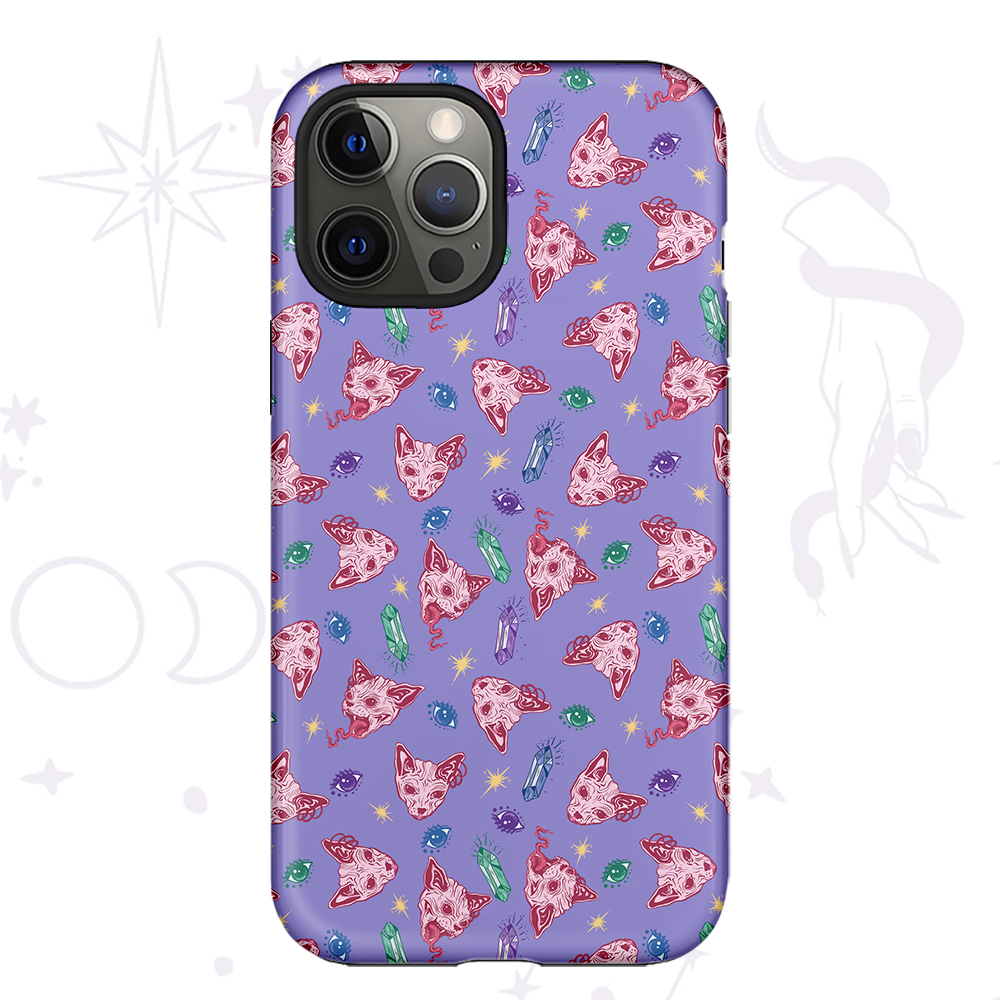 Purplehecate Crystal Cat Skull Phone Case