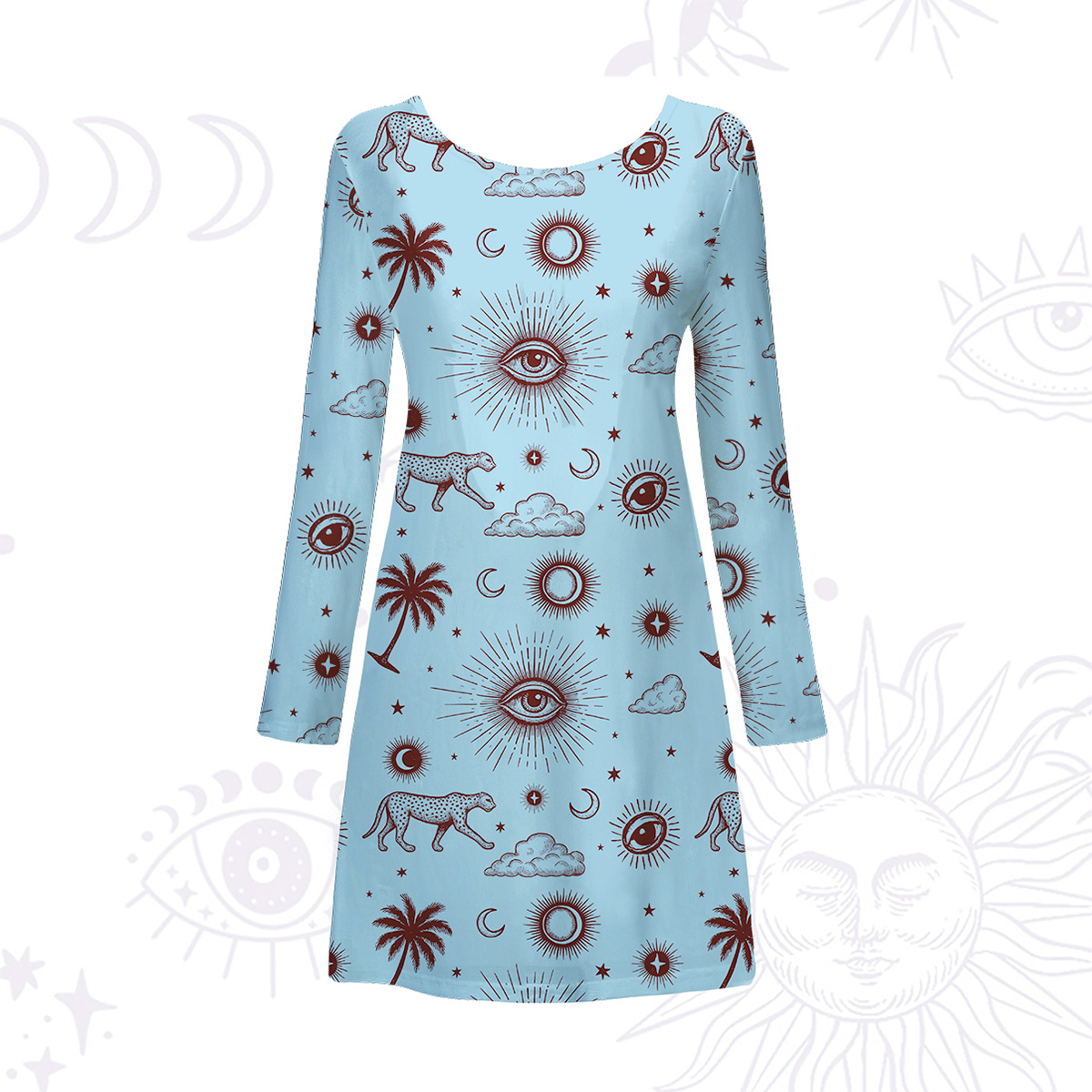 Purplehecate Eye of the Universe Beachwear Cover-Up Dress
