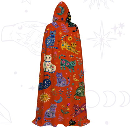 Purplehecate Rainbow Magic Cats Hooded Cloak