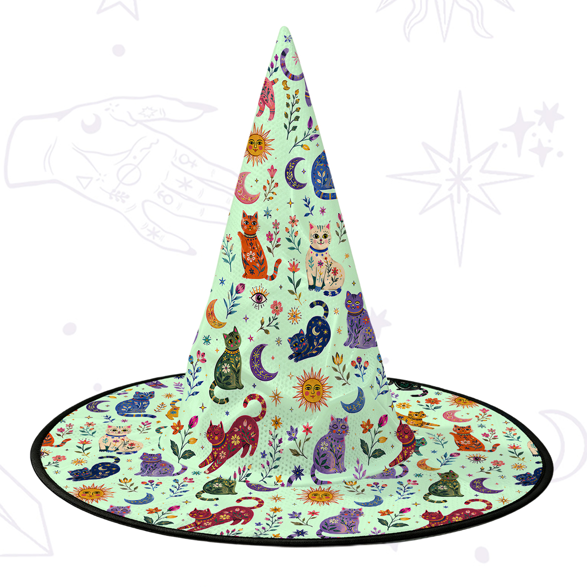 Purplehecate Rainbow Magic Cats Witch Hat