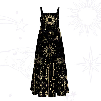Purplehecate Solar Oracle Wide Straps Maxi Dress