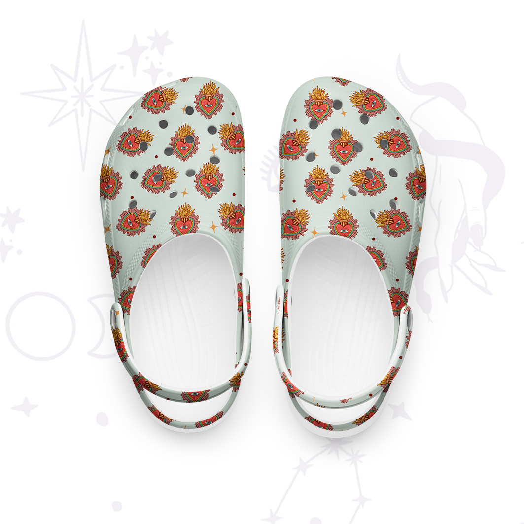 Purplehecate Sacred Heart Rubber Clogs